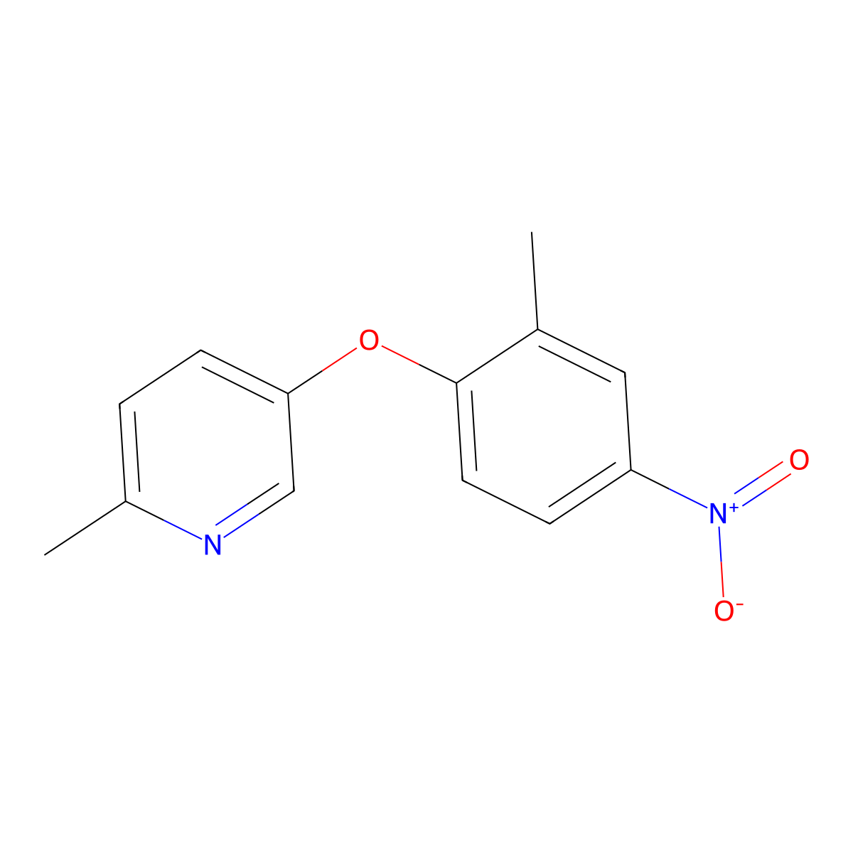 2-Methyl-5-(2-methyl-4-nitrophenoxy)pyridine molecular structure, CAS 697299-78-8