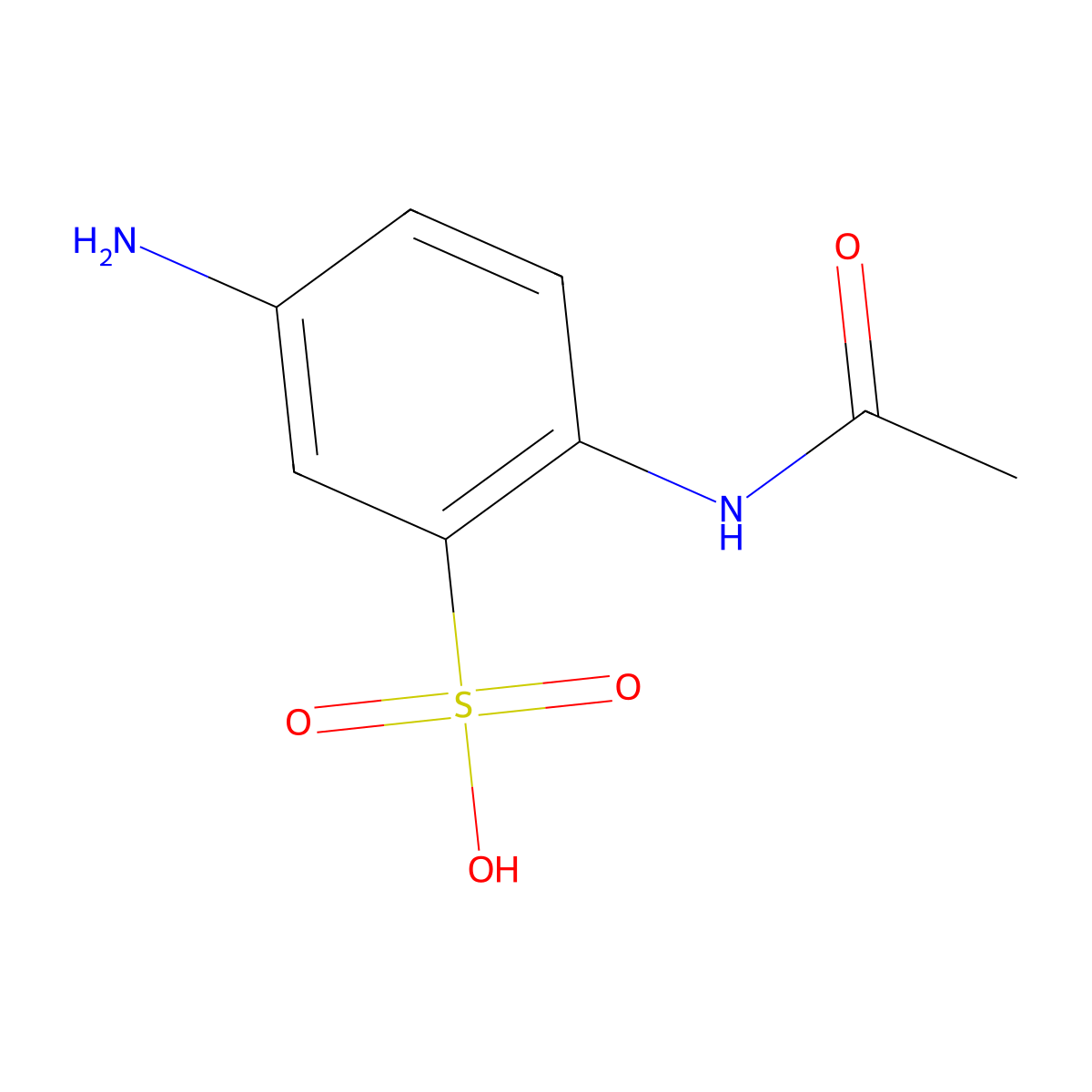 2-Acetamido-5-aminobenzenesulfonic acid molecular structure, CAS 6973-05-3