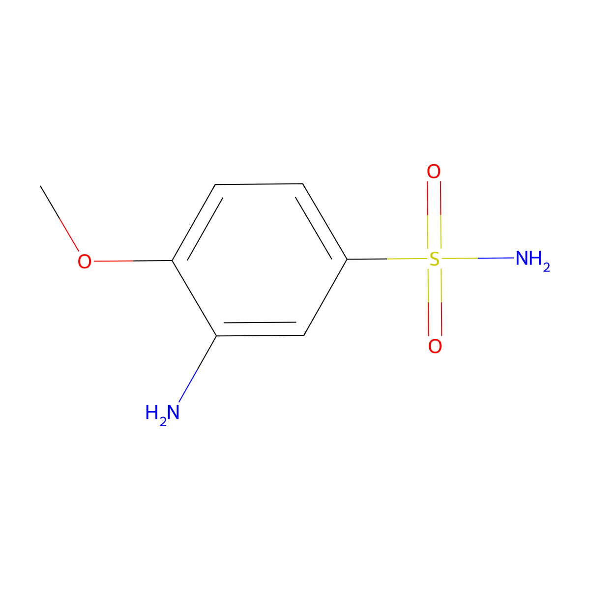 3-Amino-4-methoxybenzenesulfonamide molecular structure, CAS 6973-08-6