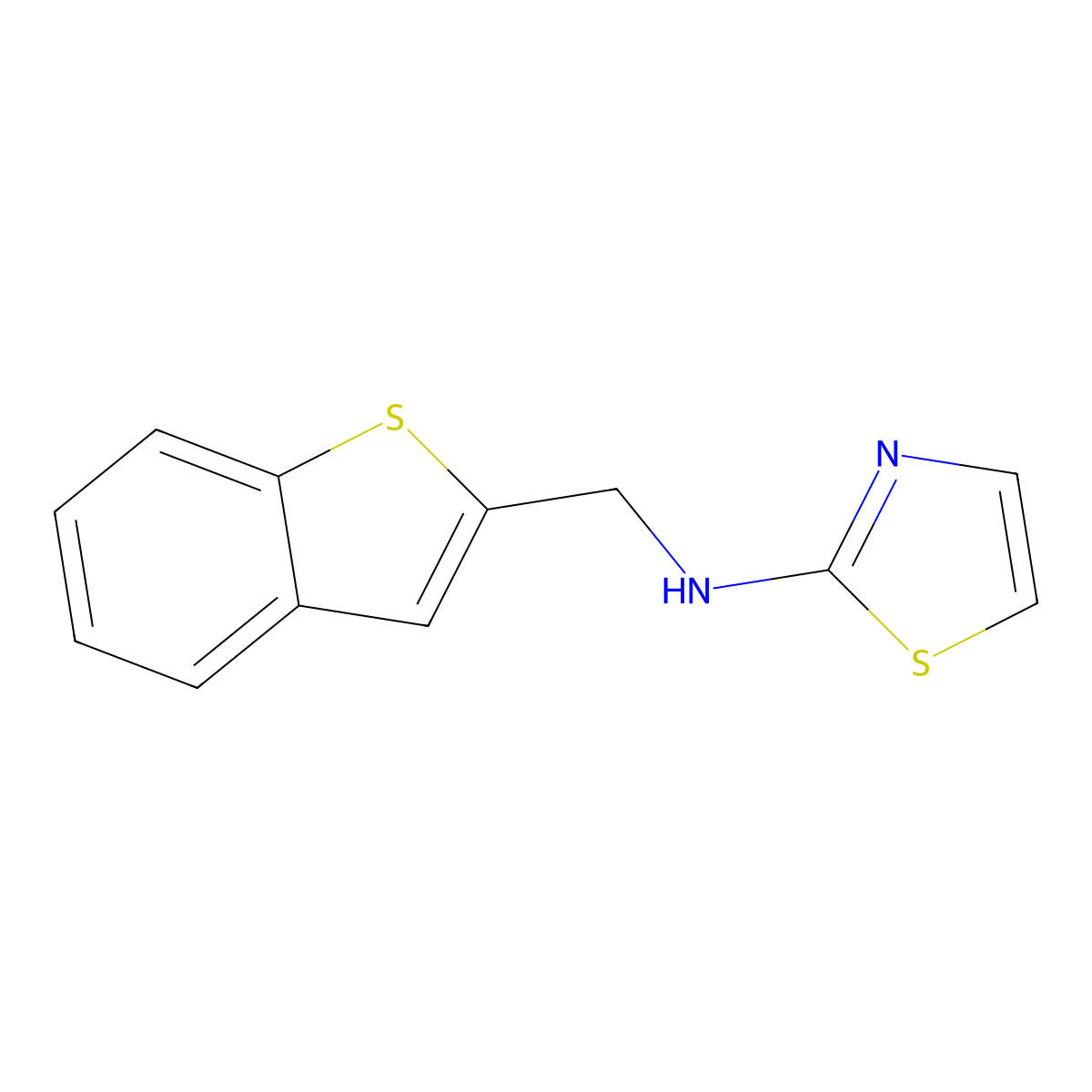 n-(1-Benzothiophen-2-ylmethyl)-1,3-thiazol-2-amine molecular structure, CAS 6973-59-7
