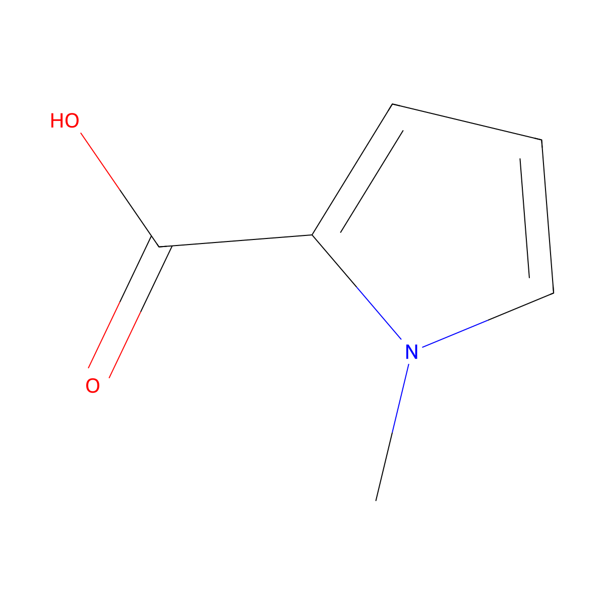1-Methyl-2-pyrrolecarboxylic acid molecular structure, CAS 6973-60-0
