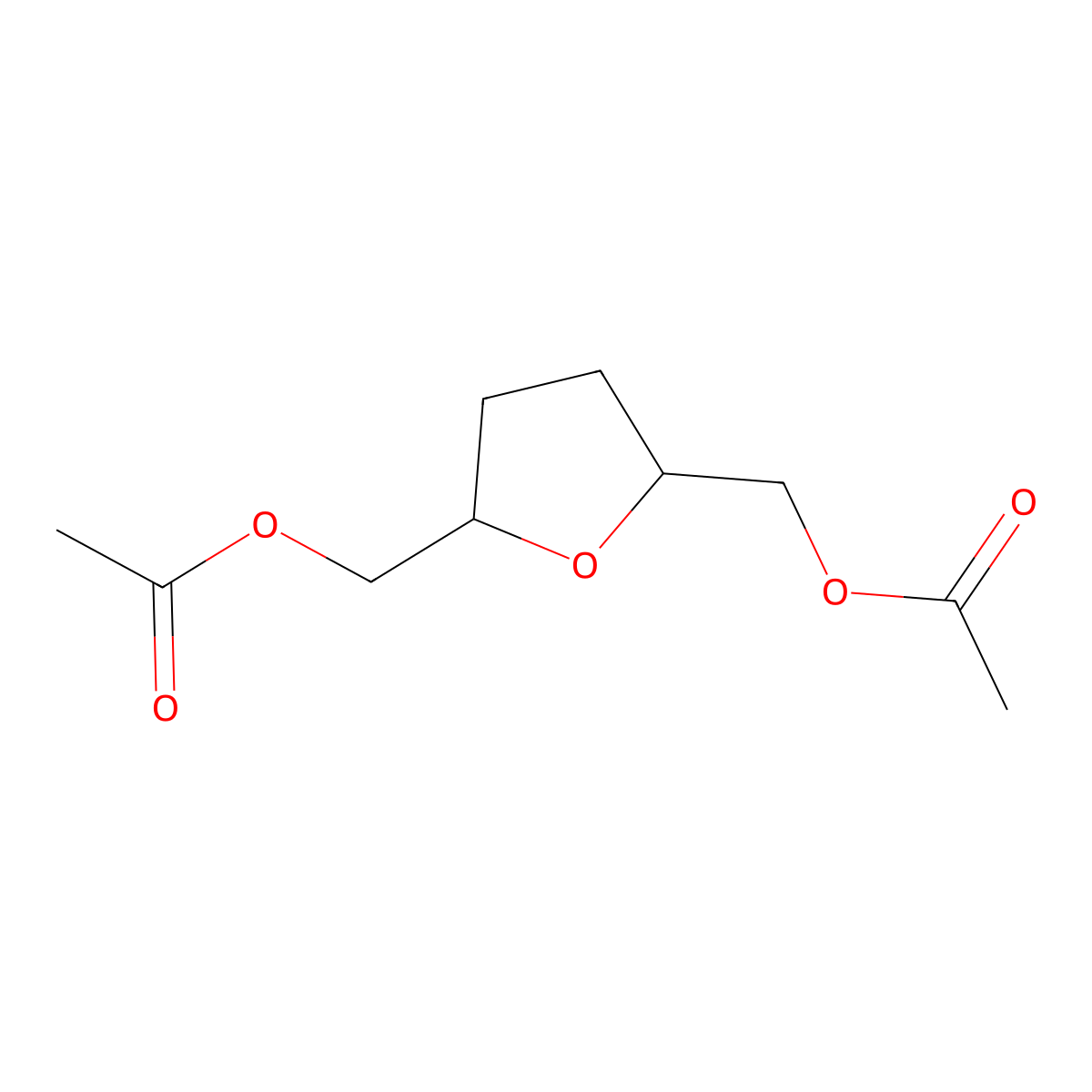 2,5-Bishydroxymethyl tetrahydrofuran diacetate molecular structure, CAS 6973-62-2