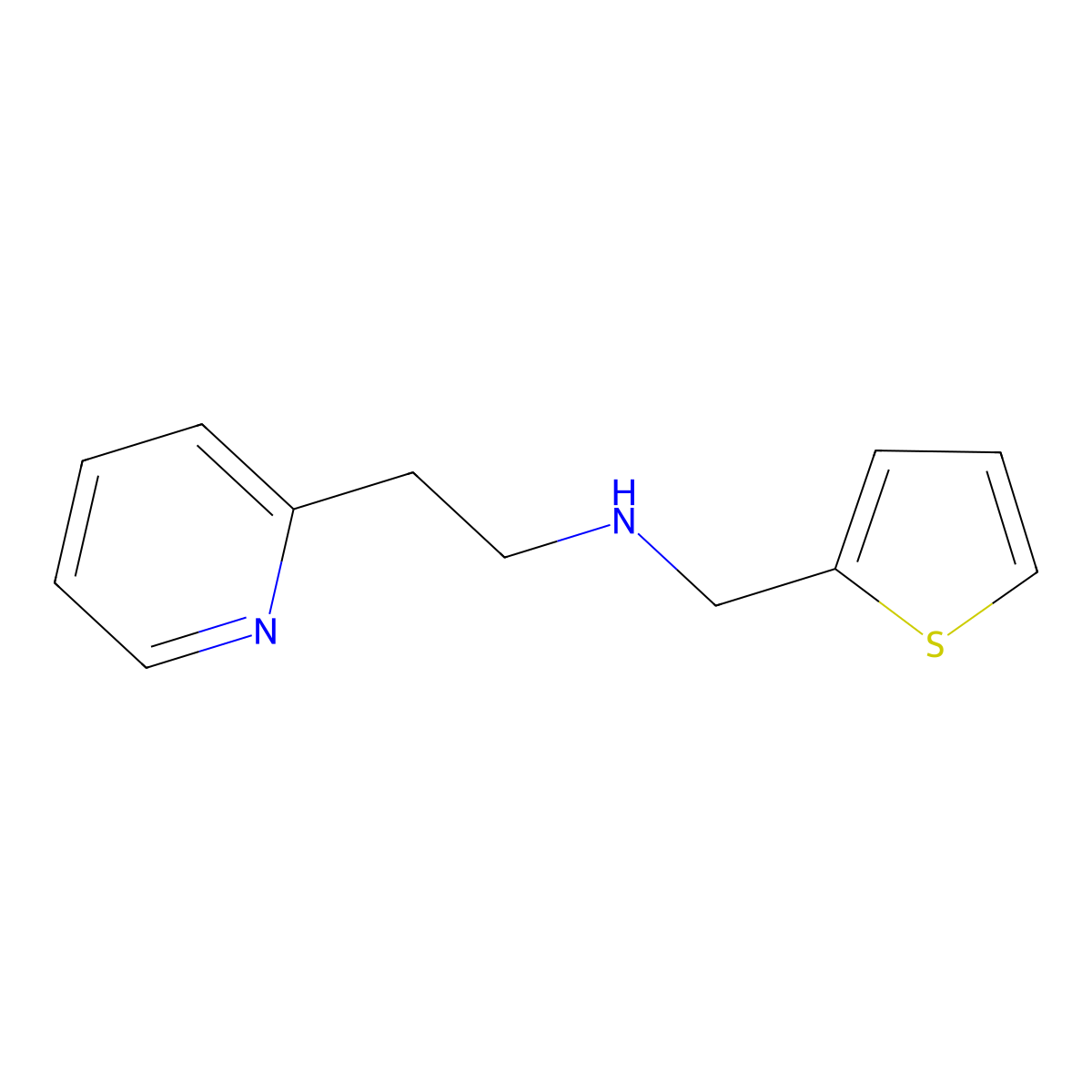 2-(Pyridin-2-yl)-n-(thiophen-2-ylmethyl)ethanamine molecular structure, CAS 6973-67-7