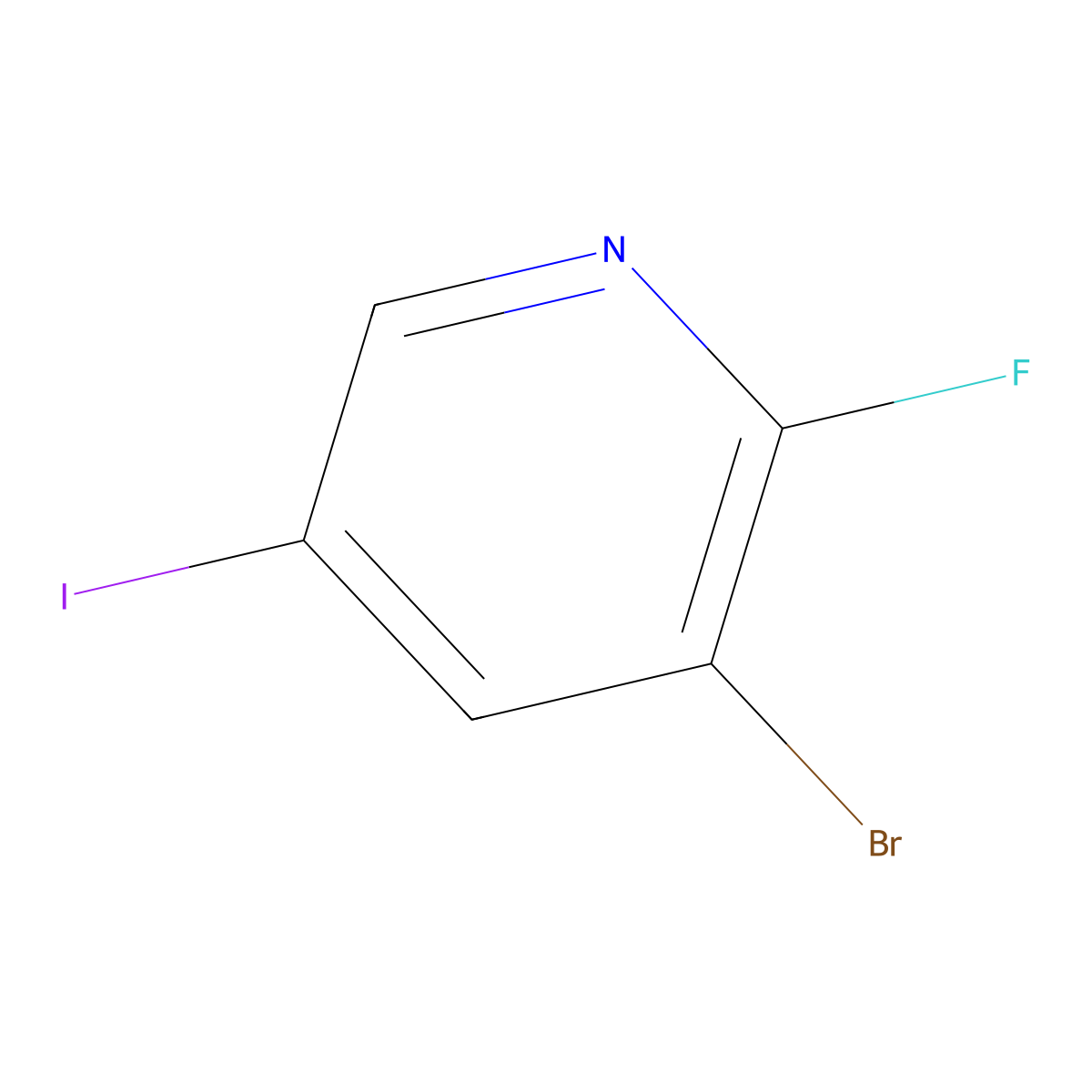 3-Bromo-2-fluoro-5-iodopyridine molecular structure, CAS 697300-72-4