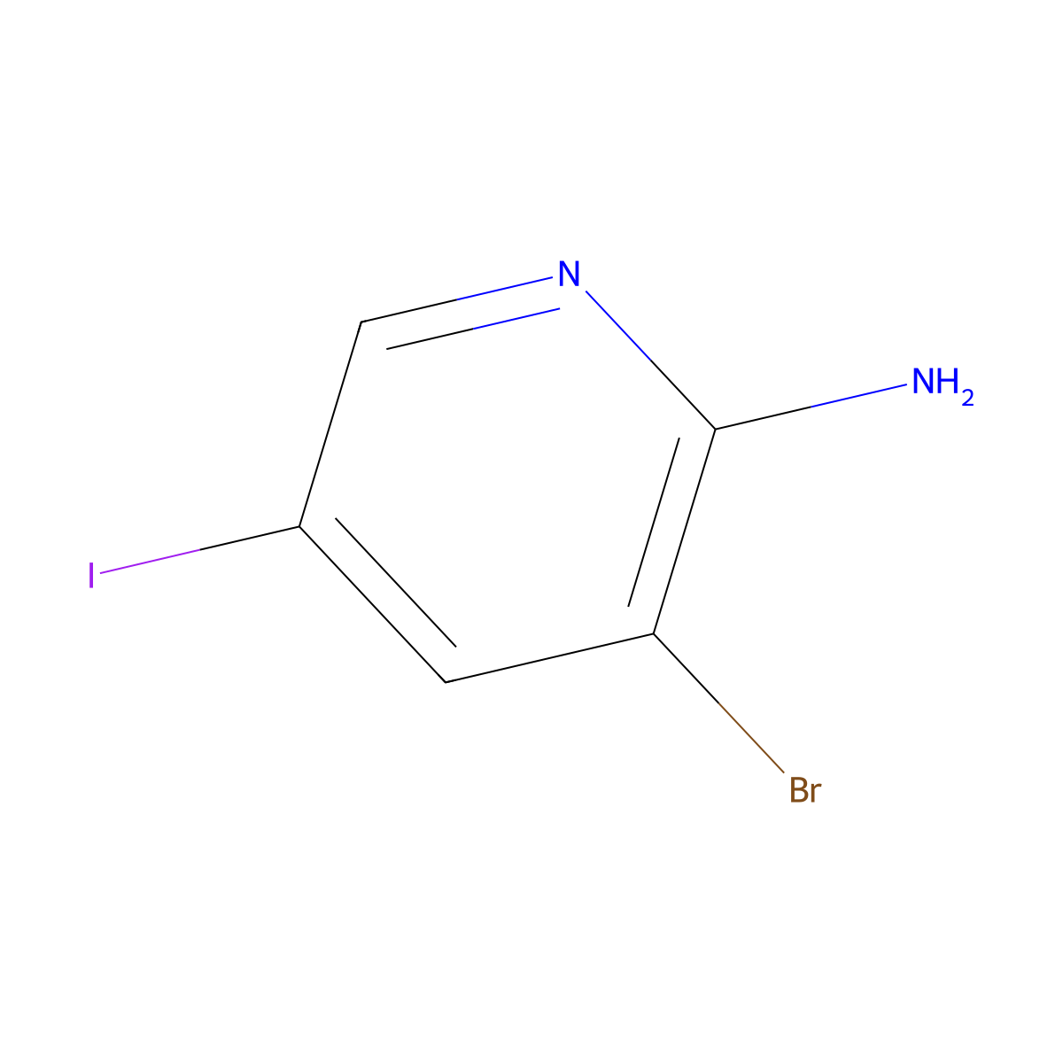 2-Amino-3-bromo-5-iodopyridine molecular structure, CAS 697300-73-5