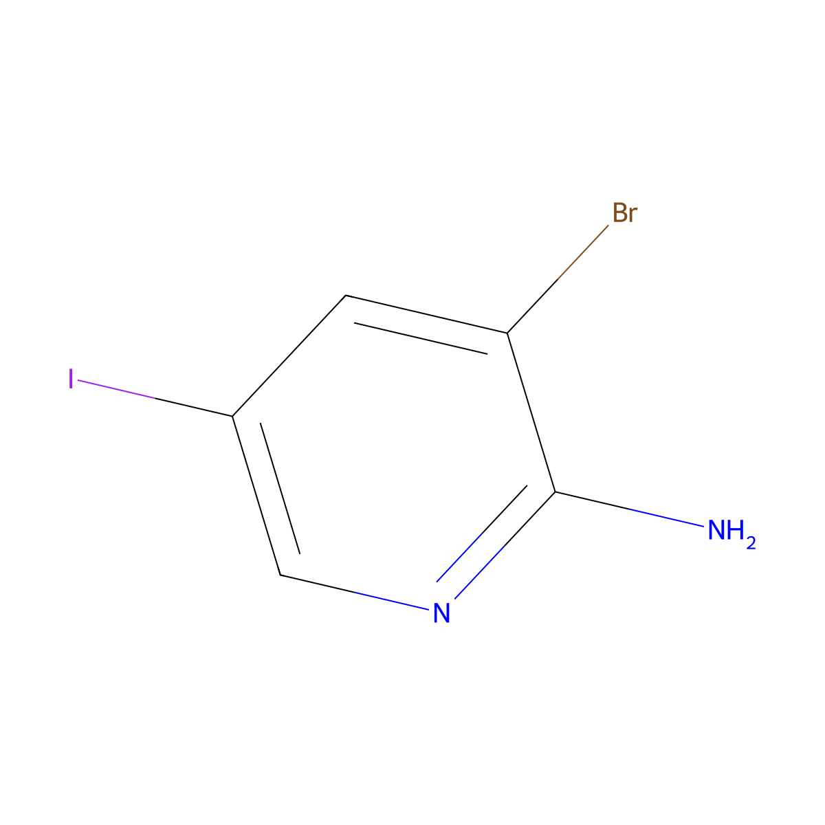 2-Amino-3-bromo-5-iodopyridine molecular structure, CAS 697300-73-5