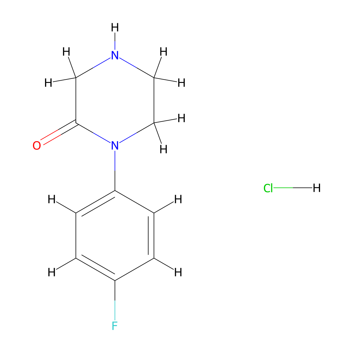 1-(4-Fluorophenyl)piperazin-2-one hydrochloride molecular structure, CAS 697305-48-9
