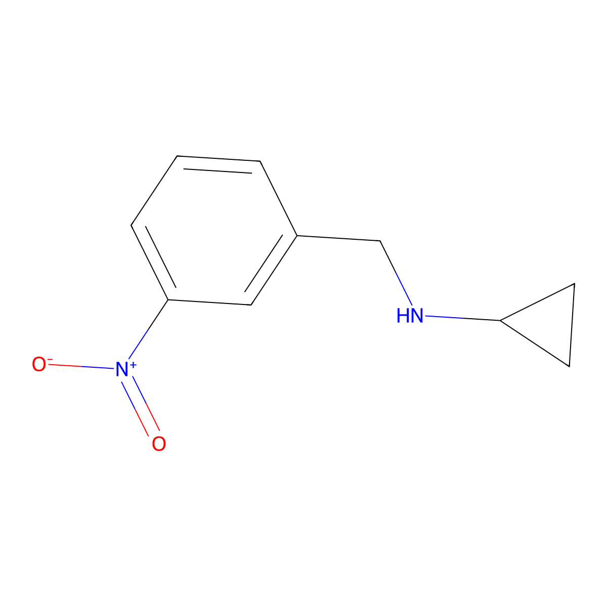N-[(3-nitrophenyl)methyl]cyclopropanamine molecular structure, CAS 697305-95-6