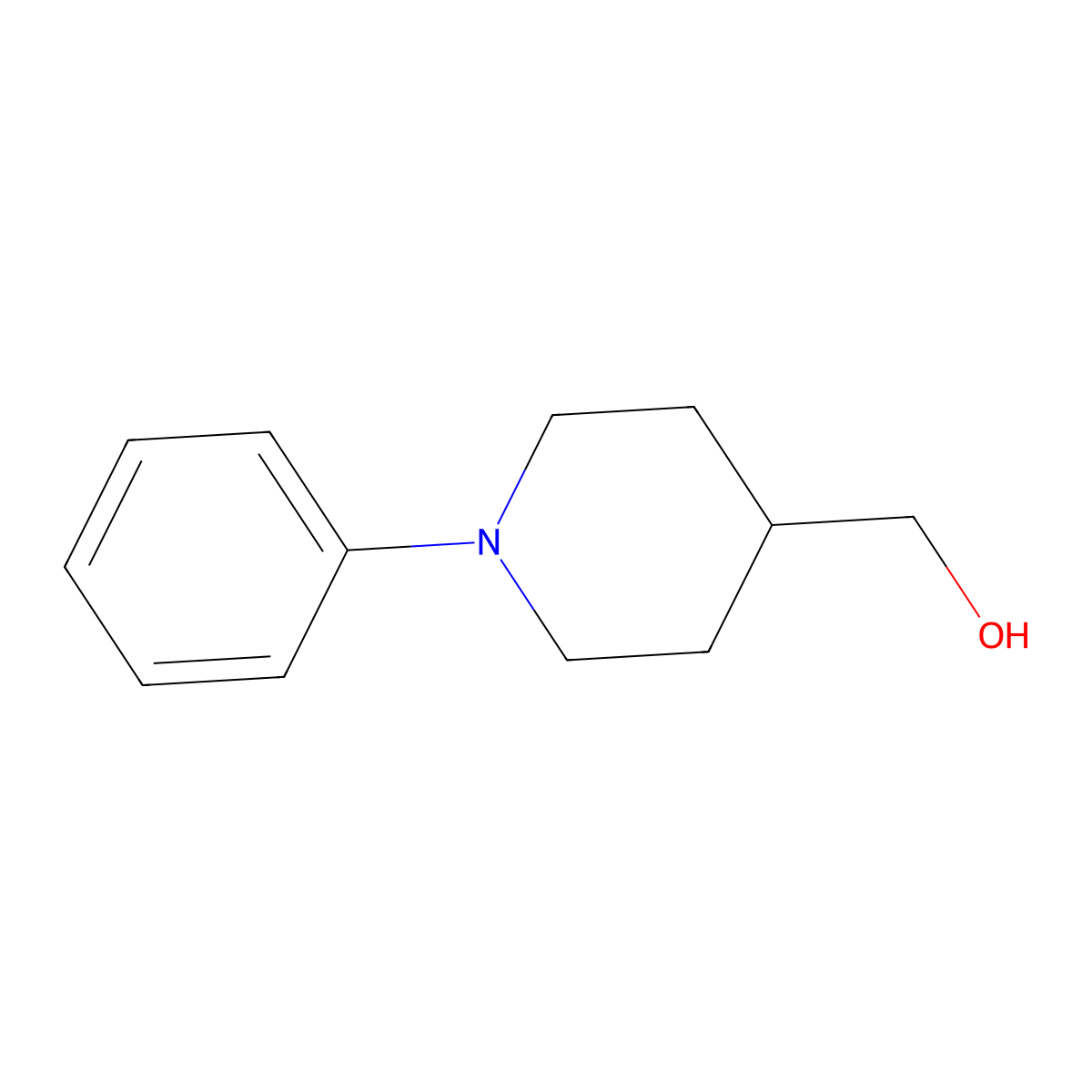 (1-Phenylpiperidin-4-yl)methanol molecular structure, CAS 697306-45-9