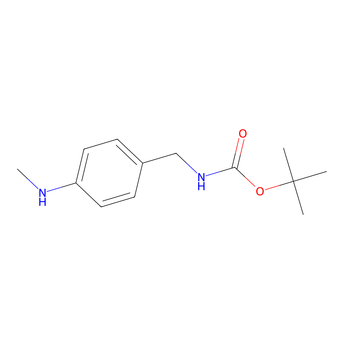 tert-butyl N-{[4-(methylamino)phenyl]methyl}carbamate molecular structure, CAS 697306-51-7