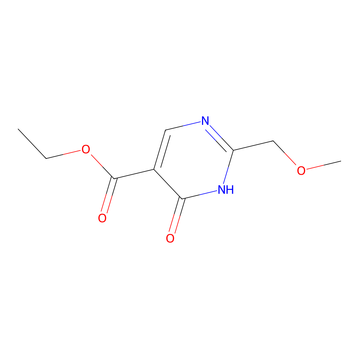 Ethyl 4-hydroxy-2-(methoxymethyl)pyrimidine-5-carboxylate molecular structure, CAS 69731-52-8