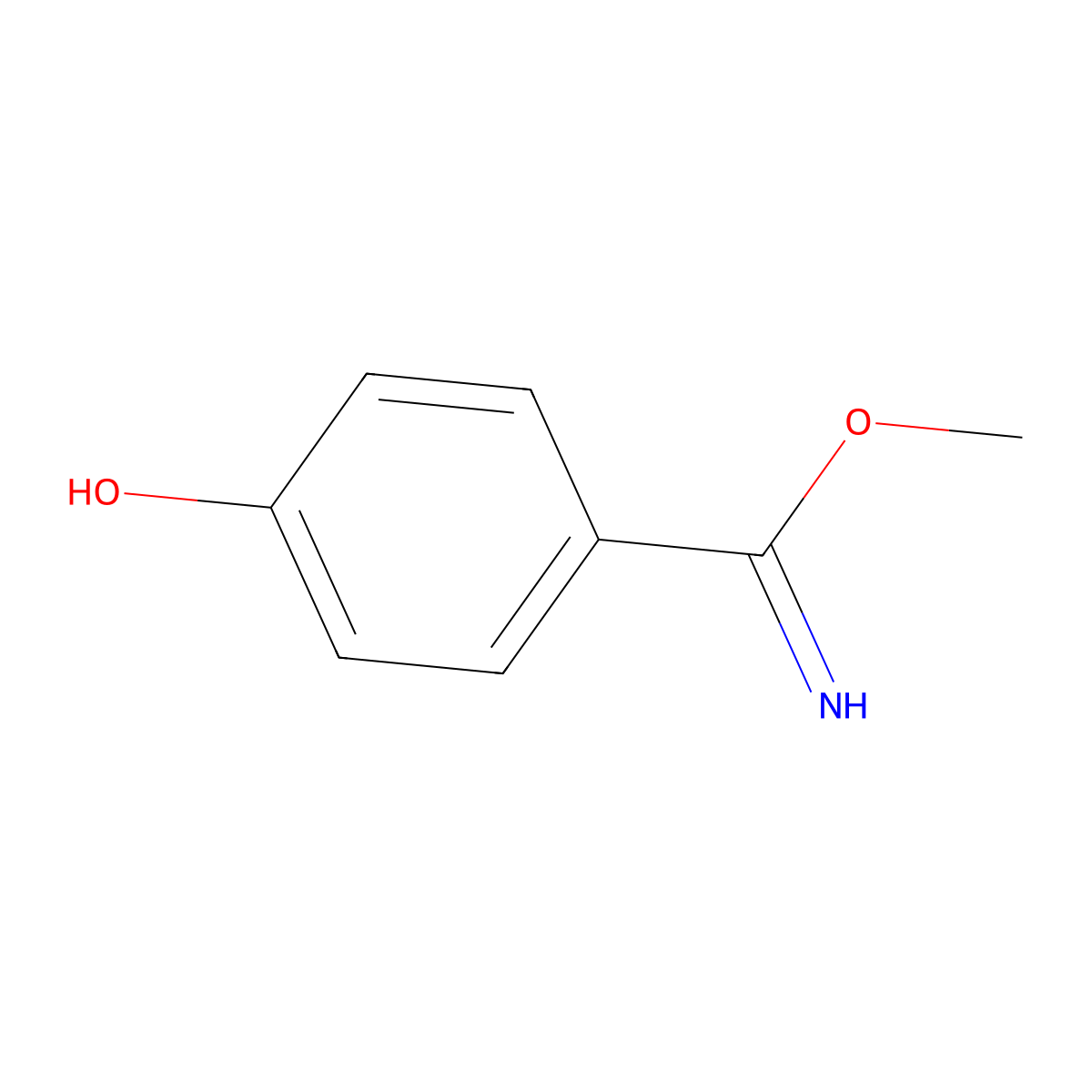 Methylhydroxybenzimidate molecular structure, CAS 69731-90-4