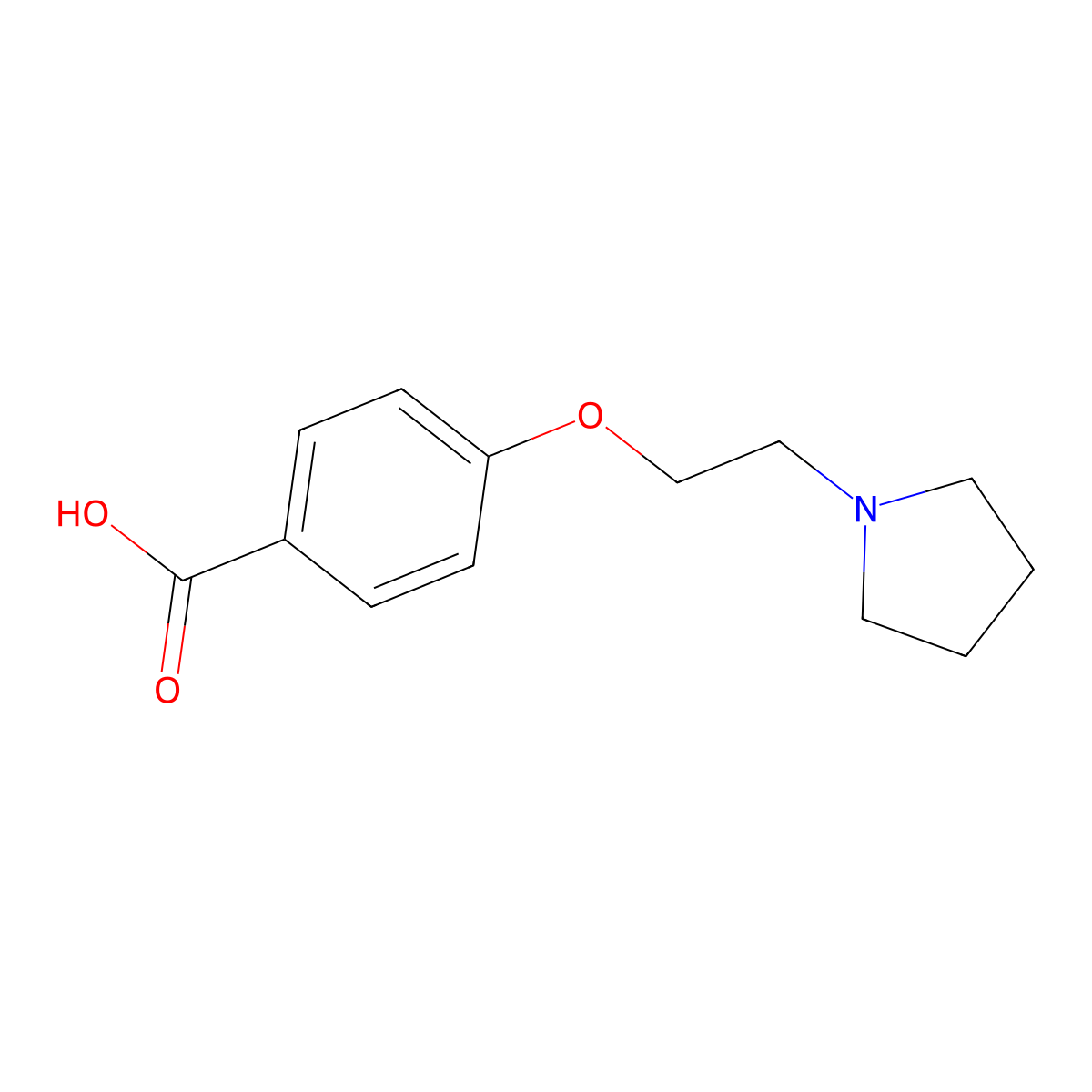 4-(2-Pyrrolidin-1-yl-ethoxy)-benzoic acid molecular structure, CAS 69731-93-7