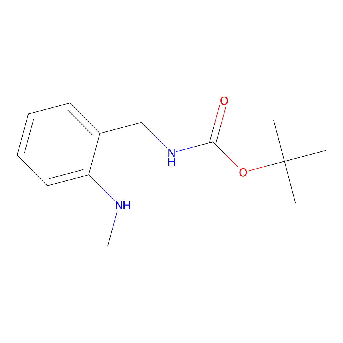 tert-butyl N-{[2-(methylamino)phenyl]methyl}carbamate molecular structure, CAS 697310-52-4