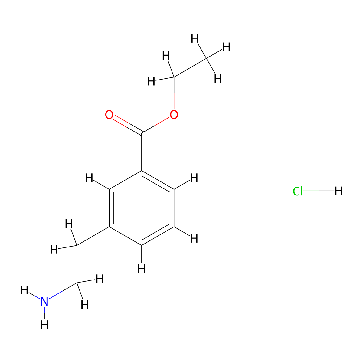Ethyl 3-(2-aminoethyl)benzoate hydrochloride molecular structure, CAS 69732-18-9