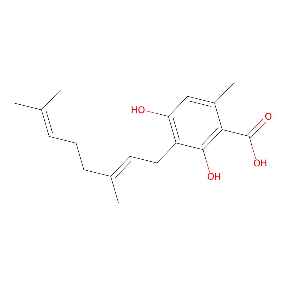 Cannabigerorcinic Acid molecular structure, CAS 69734-83-4