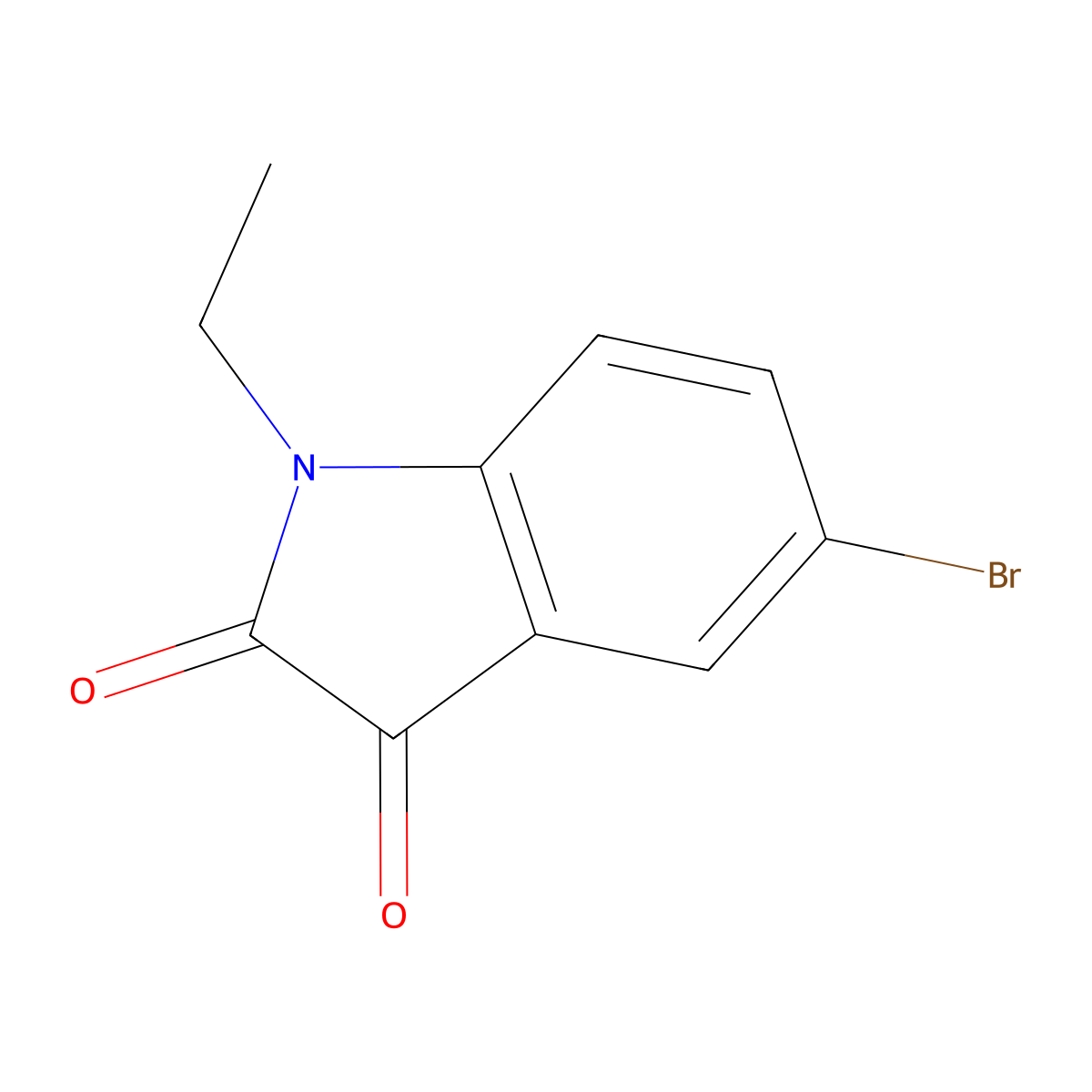 5-bromo-1-ethyl-1H-indole-2,3-dione molecular structure, CAS 69736-76-1