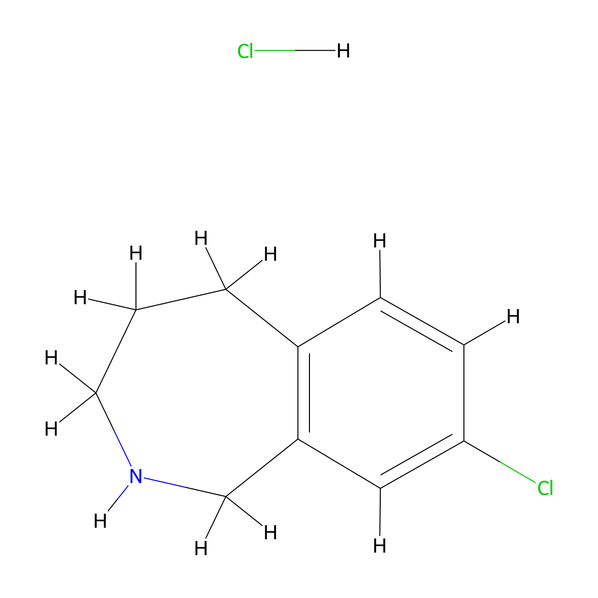 8-chloro-2,3,4,5-tetrahydro-1H-2-benzazepine hydrochloride molecular structure, CAS 69739-53-3