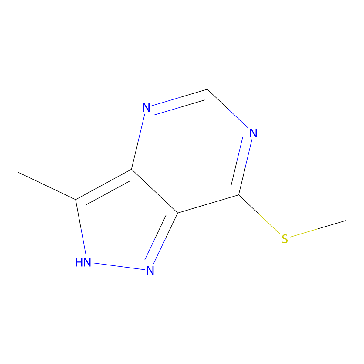 3-Methyl-7-(methylsulfanyl)-2h-pyrazolo[4,3-d]pyrimidine molecular structure, CAS 6974-02-3