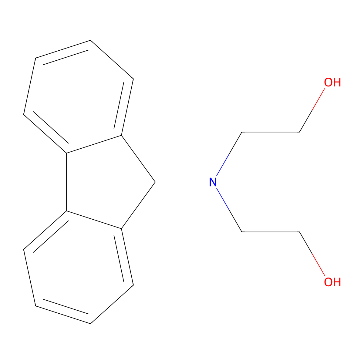 2,2'-(9h-Fluoren-9-ylimino)diethanol molecular structure, CAS 6974-09-0