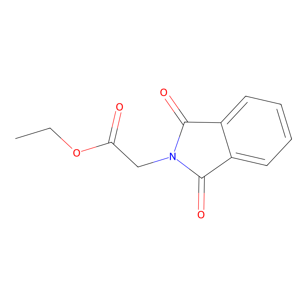 Ethyl phthalimidoacetate molecular structure, CAS 6974-10-3