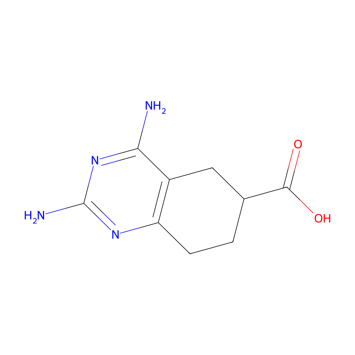 2,4-Diamino-5,6,7,8-tetrahydroquinazoline-6-carboxylic acid molecular structure, CAS 6974-25-0