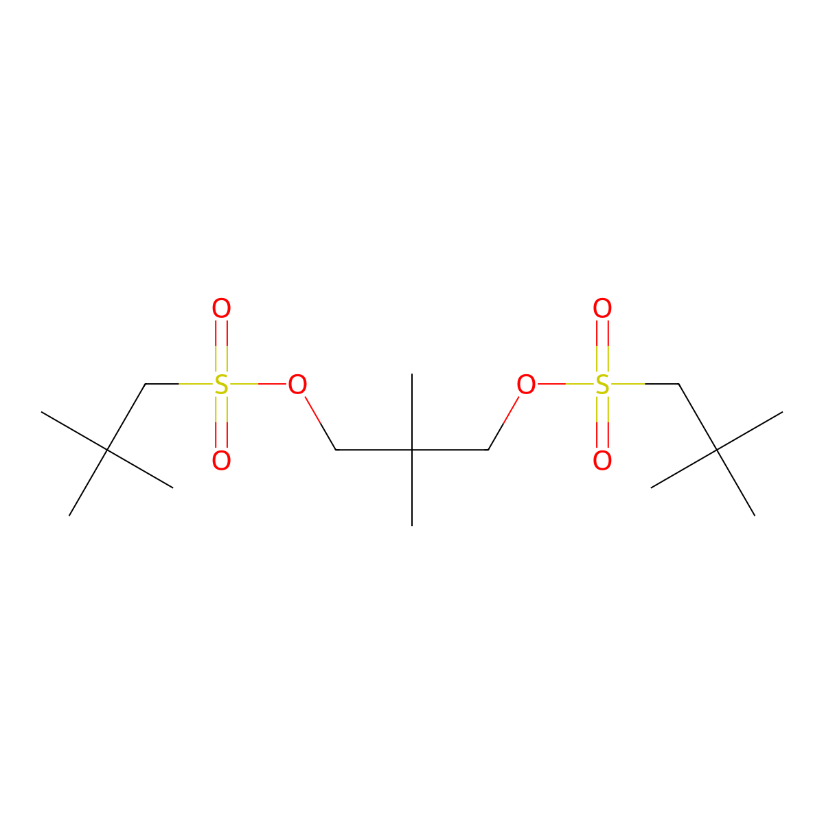 2,2-Dimethylpropane-1,3-diyl bis(2,2-dimethylpropane-1-sulfonate) molecular structure, CAS 6974-33-0