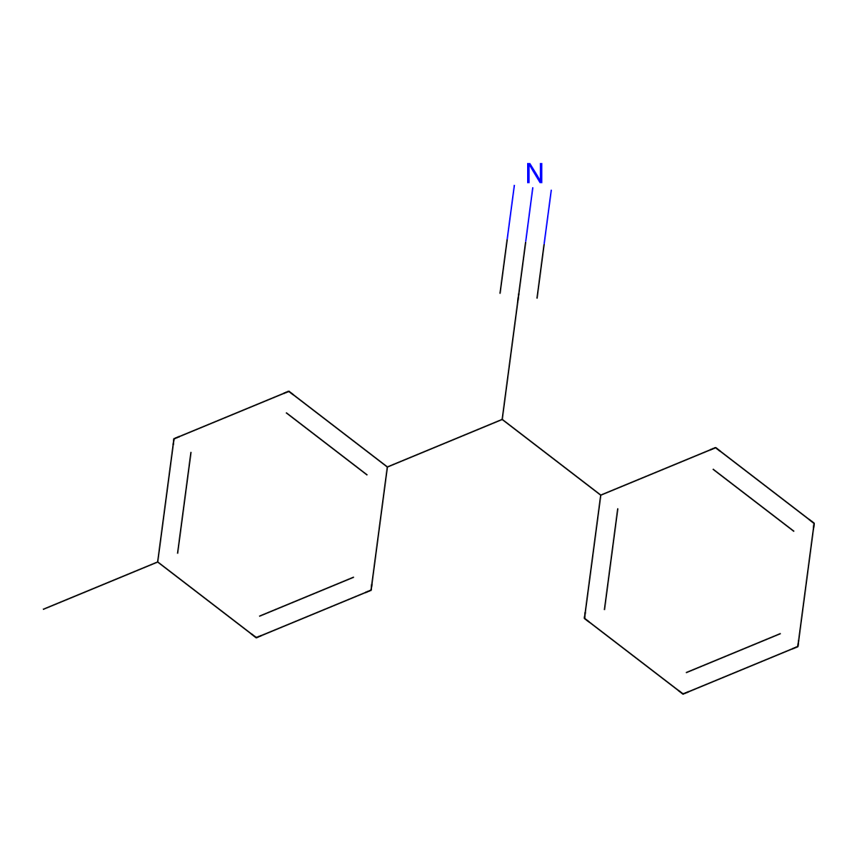 (4-Methylphenyl)(phenyl)acetonitrile molecular structure, CAS 6974-49-8