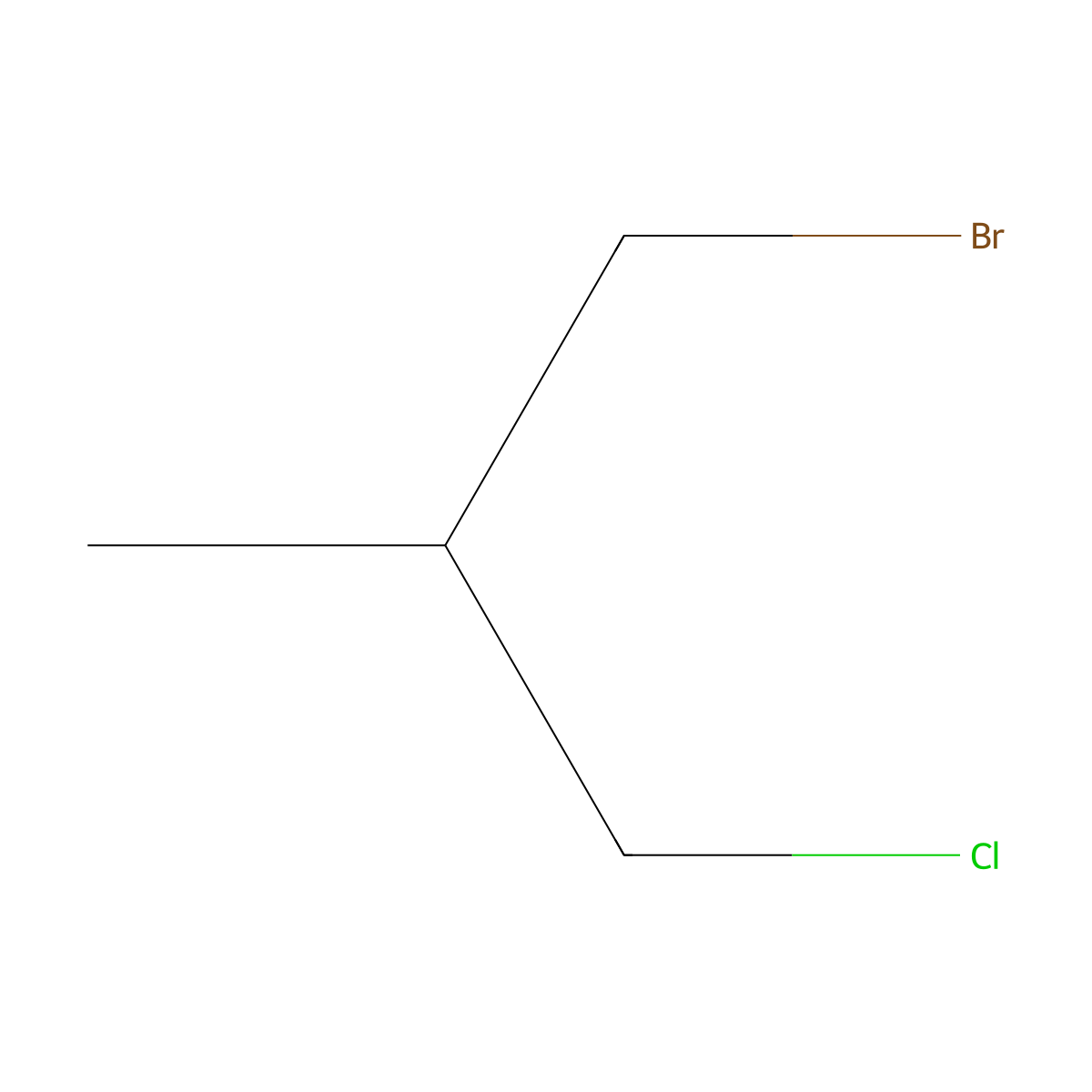 1-Bromo-3-chloro-2-methylpropane molecular structure, CAS 6974-77-2