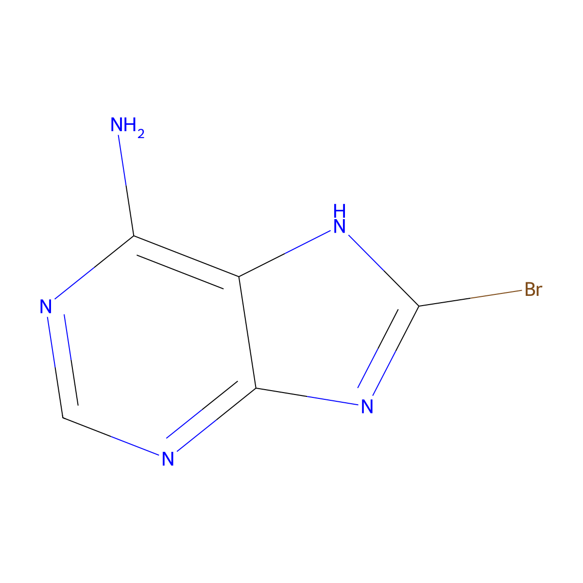 8-Bromo-9H-purin-6-amine molecular structure, CAS 6974-78-3