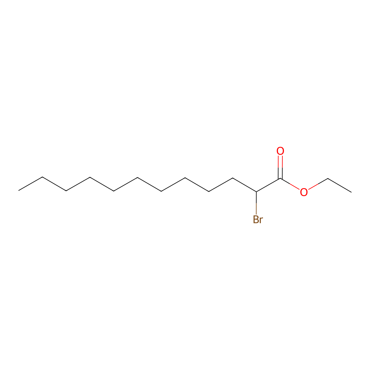 Ethyl 2-bromododecanoate molecular structure, CAS 6974-87-4
