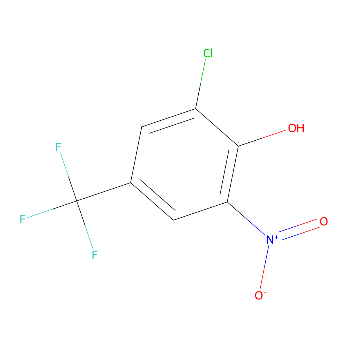 2-Chloro-6-nitro-4-(trifluoromethyl)phenol molecular structure, CAS 69741-64-6