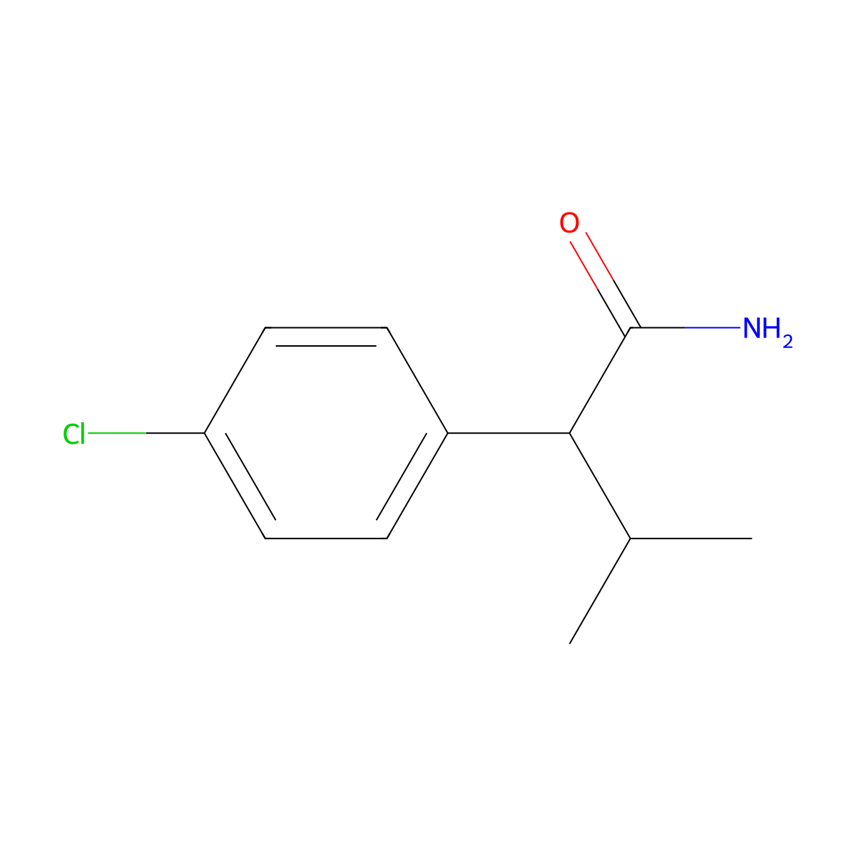 2-(4-Chlorophenyl)-3-methylbutanamide molecular structure, CAS 69741-69-1