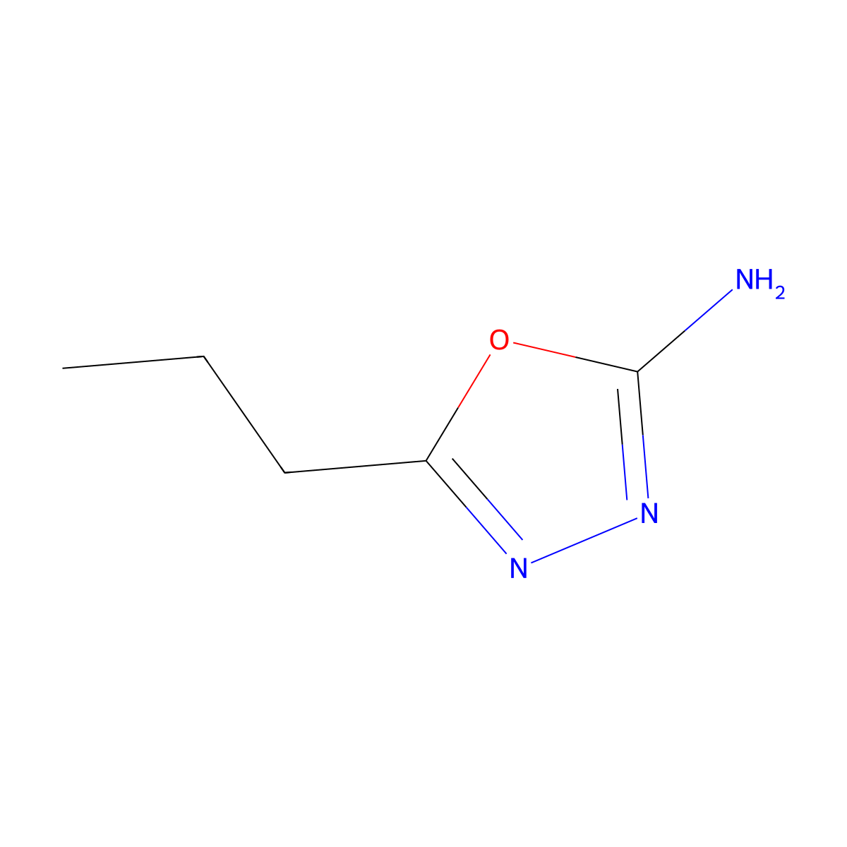 5-Propyl-1,3,4-oxadiazol-2-amine molecular structure, CAS 69741-89-5