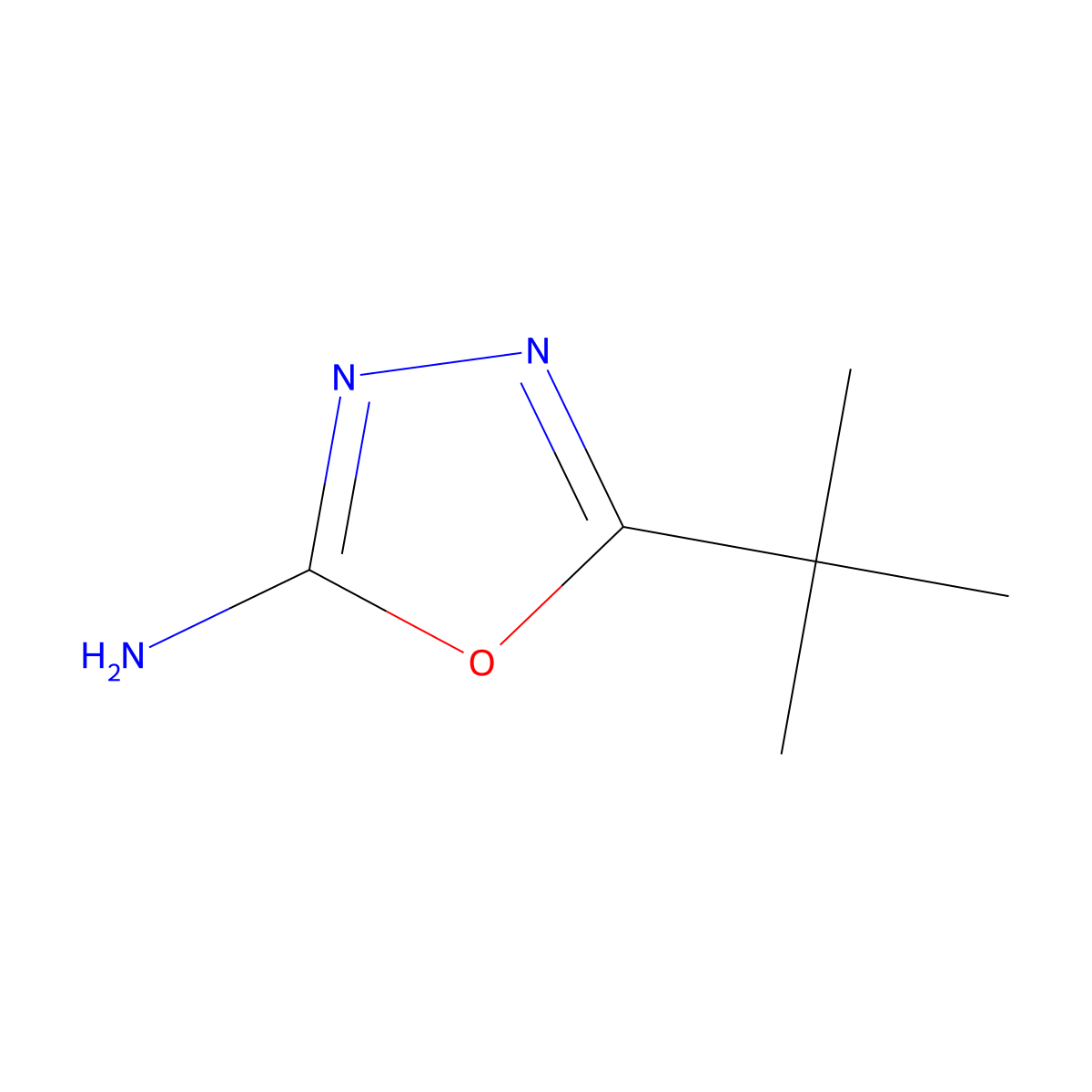 5-tert-Butyl-1,3,4-oxadiazol-2-amine molecular structure, CAS 69741-92-0