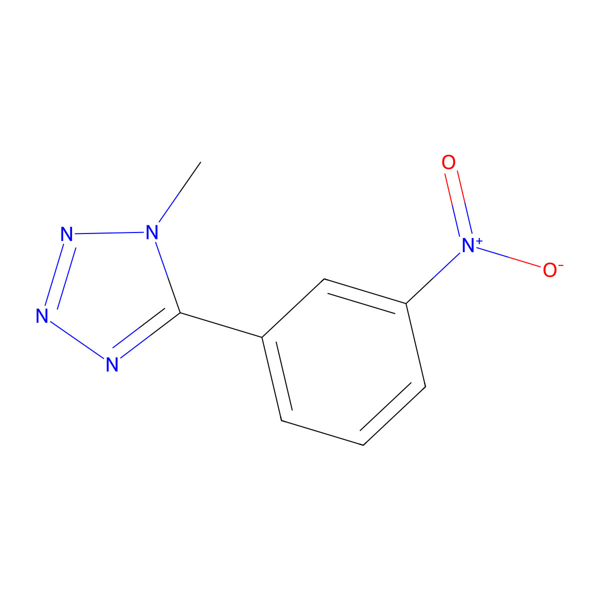 1-methyl-5-(3-nitrophenyl)-1H-Tetrazole molecular structure, CAS 69746-32-3