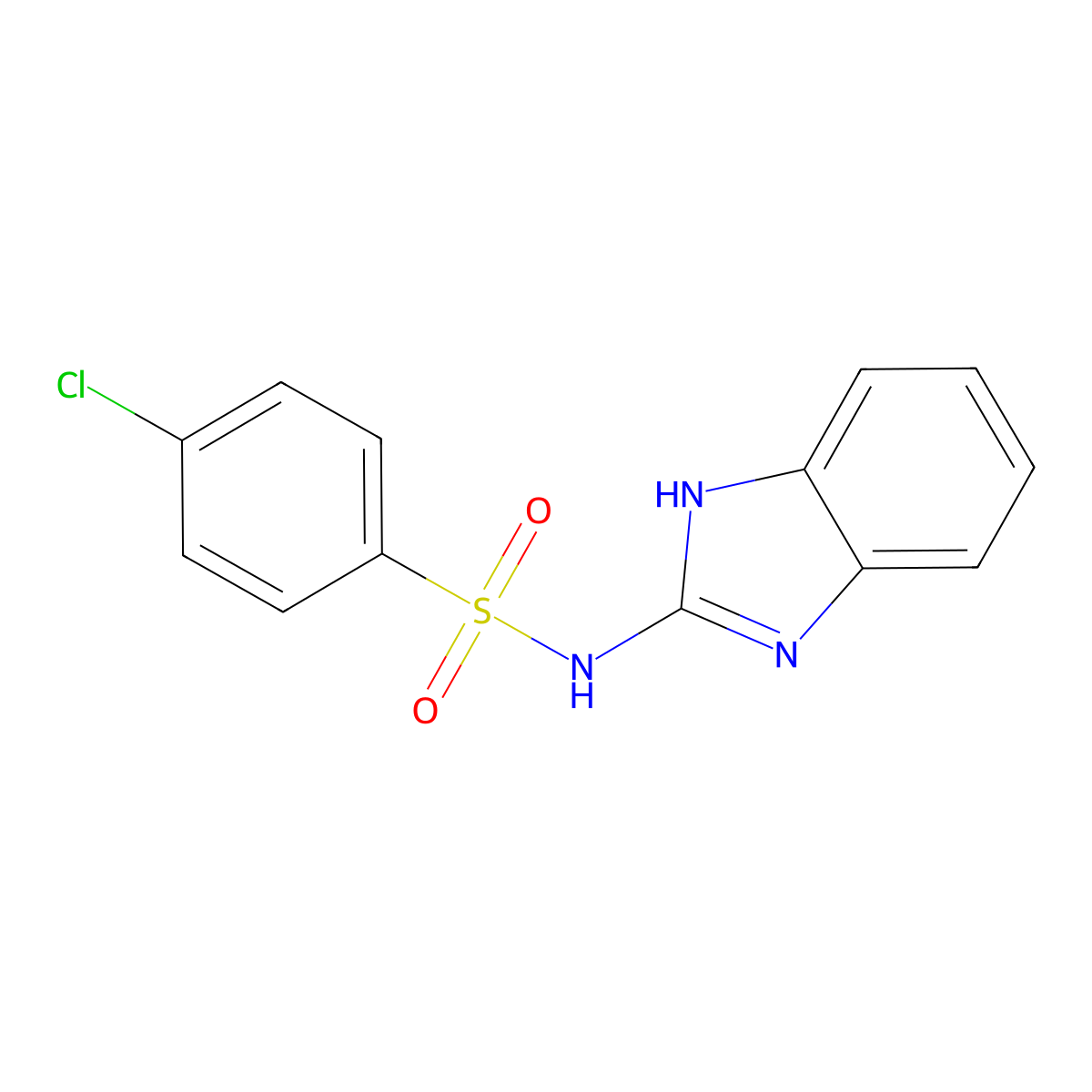 N-(1H-benzimidazol-2-yl)-4-chlorobenzenesulfonamide molecular structure, CAS 69746-65-2