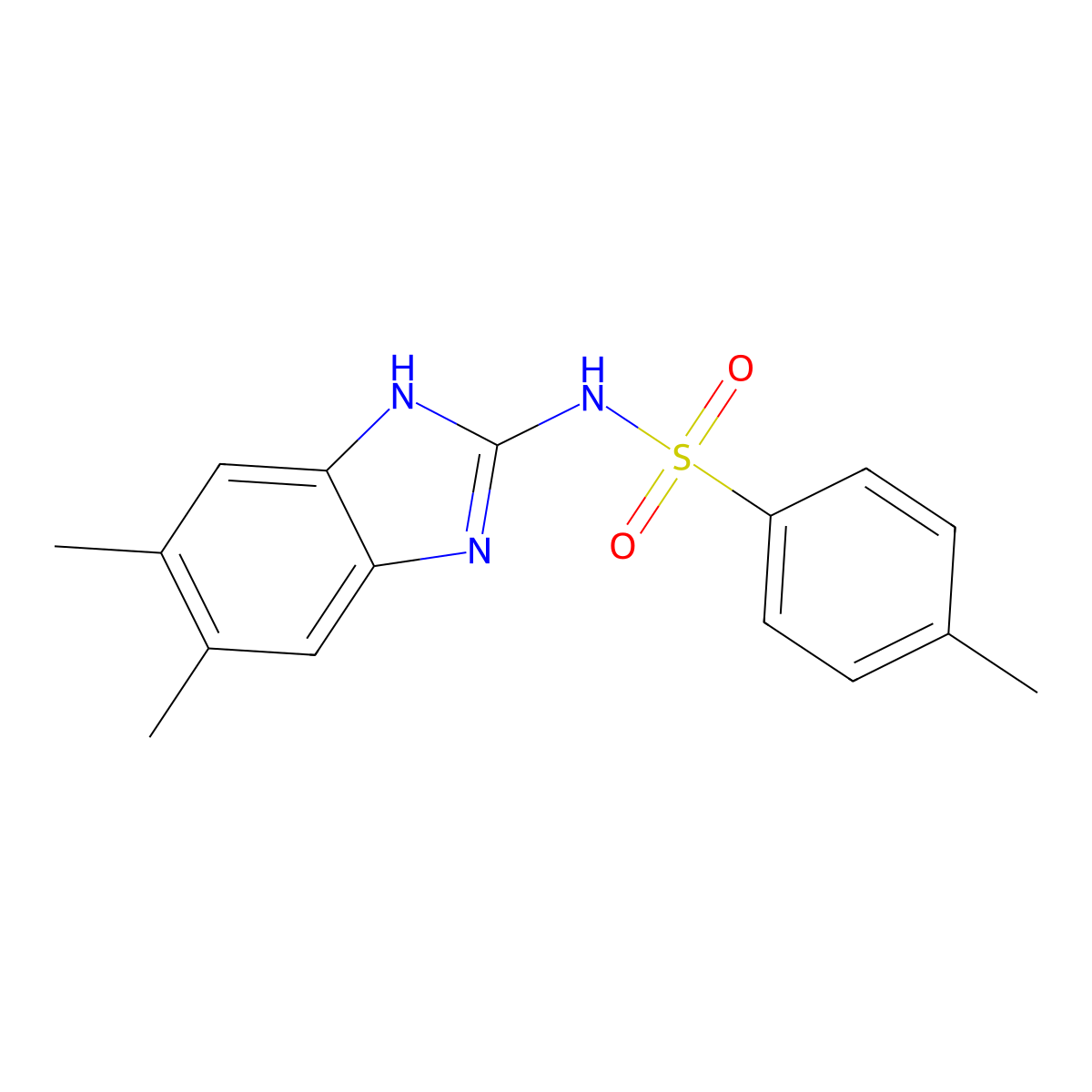 N-(5,6-dimethyl-1H-benzimidazol-2-yl)-4-methylbenzenesulfonamide molecular structure, CAS 69746-68-5