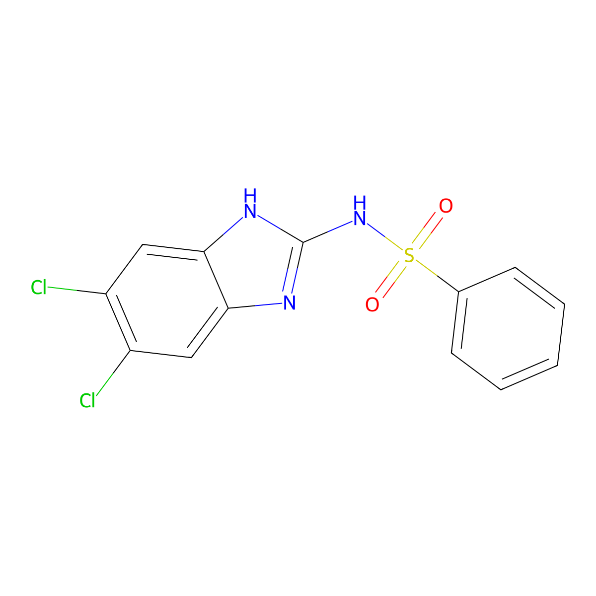 N-(5,6-dichloro-1H-benzimidazol-2-yl)benzenesulfonamide molecular structure, CAS 69746-71-0