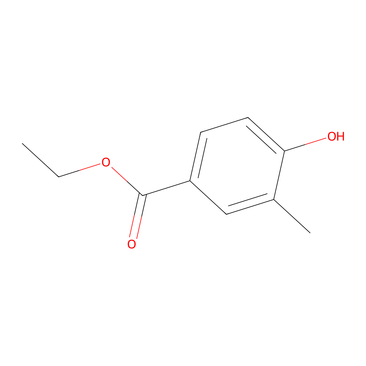 Ethyl 4-hydroxy-3-methylbenzoate molecular structure, CAS 69747-21-3