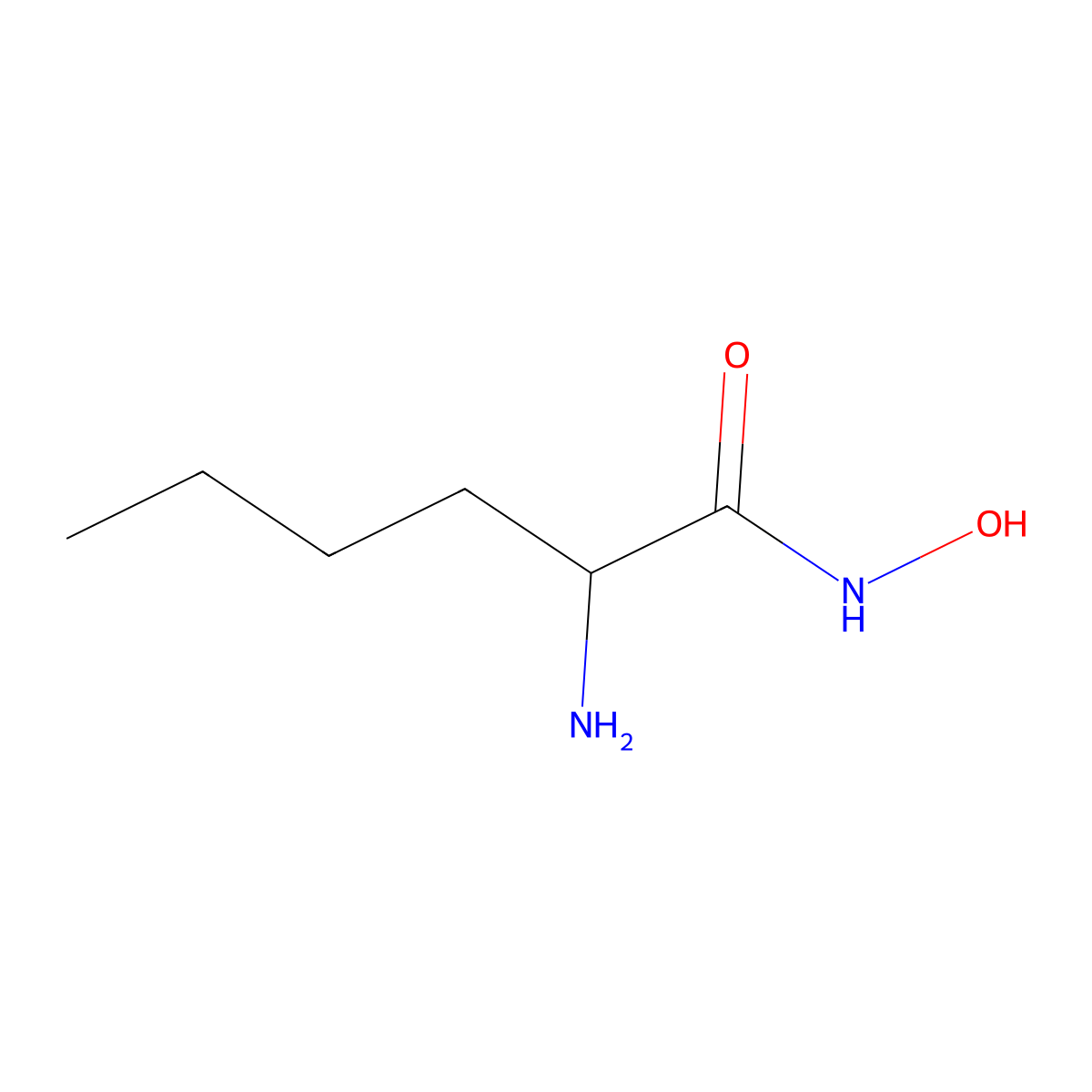 Hexanamide, 2-amino-N-hydroxy- molecular structure, CAS 69749-17-3
