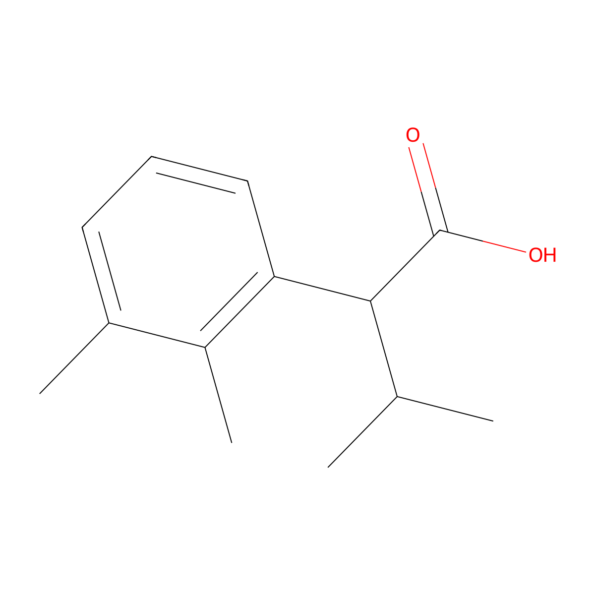 2-(2,3-Dimethylphenyl)-3-methylbutanoic acid molecular structure, CAS 6975-04-8