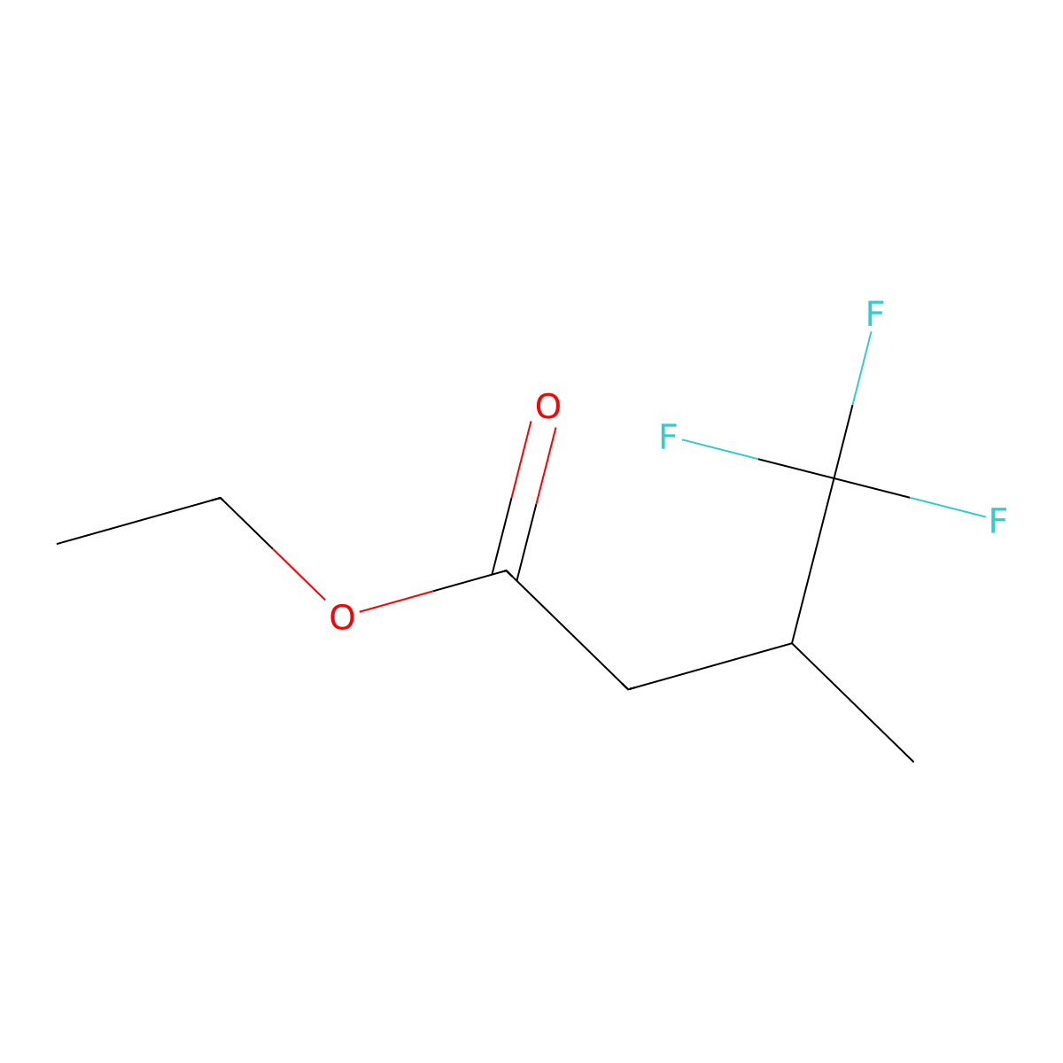 Ethyl 3-methyl-4,4,4-trifluorobutanoate molecular structure, CAS 6975-13-9