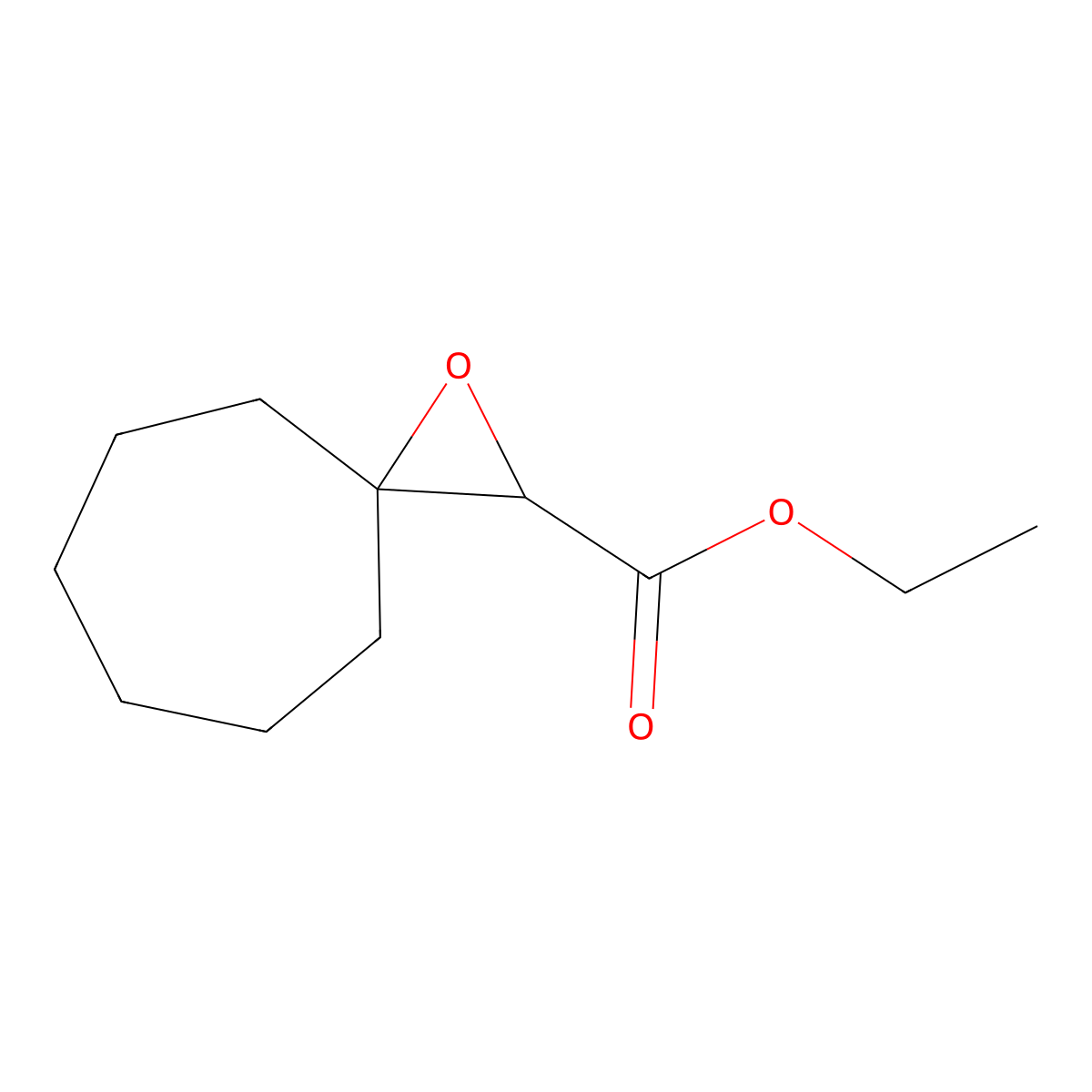 Ethyl 1-oxaspiro[2.6]nonane-2-carboxylate molecular structure, CAS 6975-19-5