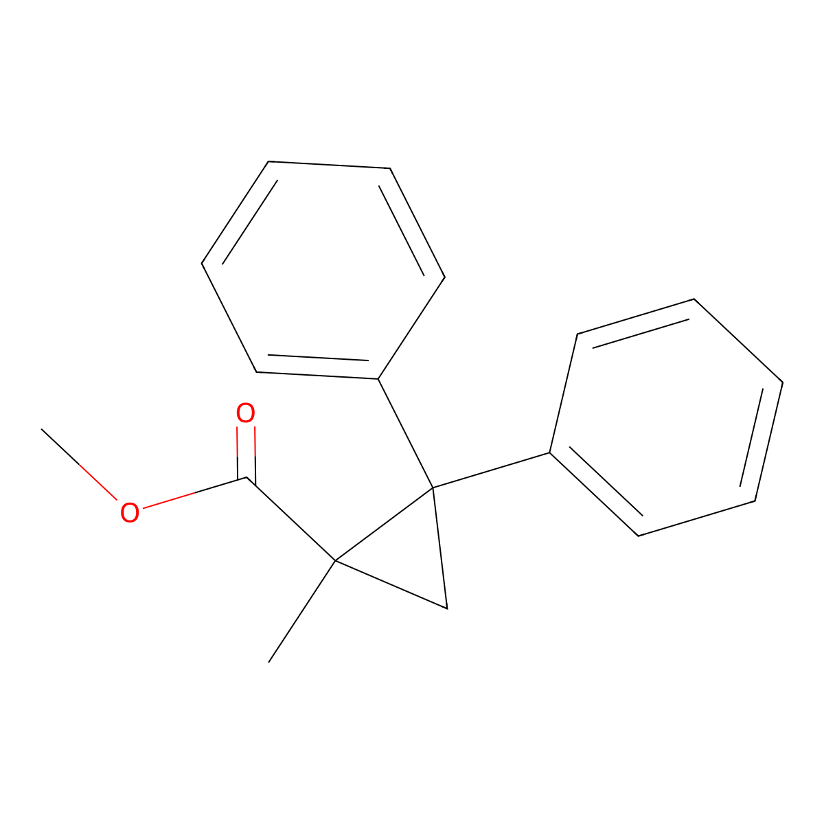 Methyl 1-methyl-2,2-diphenylcyclopropanecarboxylate molecular structure, CAS 6975-21-9