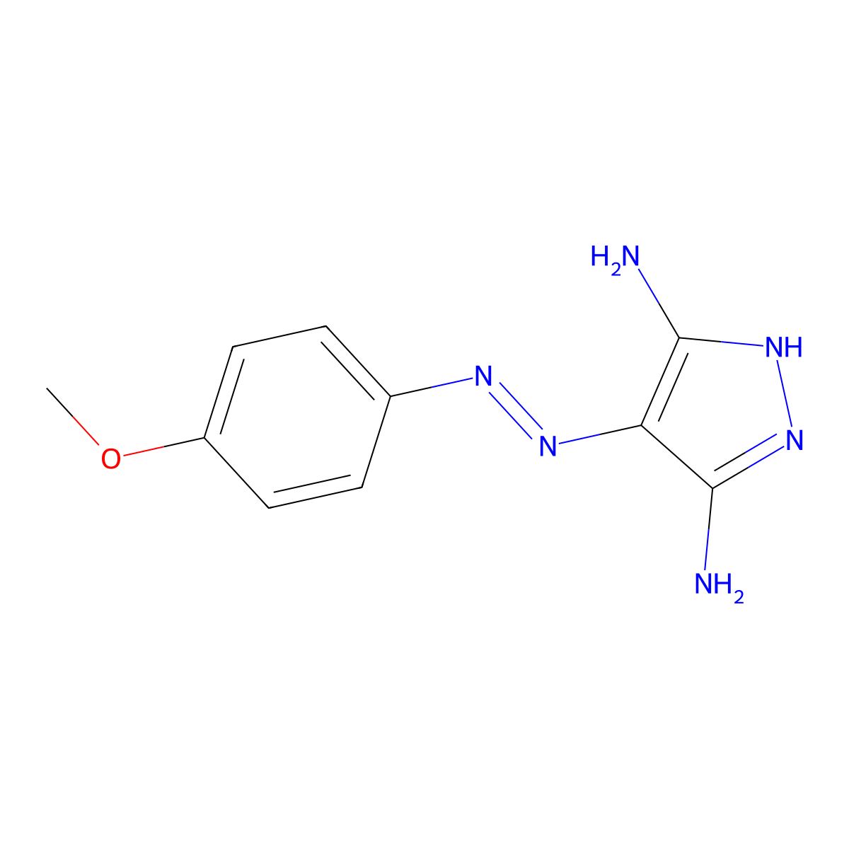 4-[(4-Methoxyphenyl)hydrazono]-4h-pyrazole-3,5-diamine molecular structure, CAS 6975-75-3