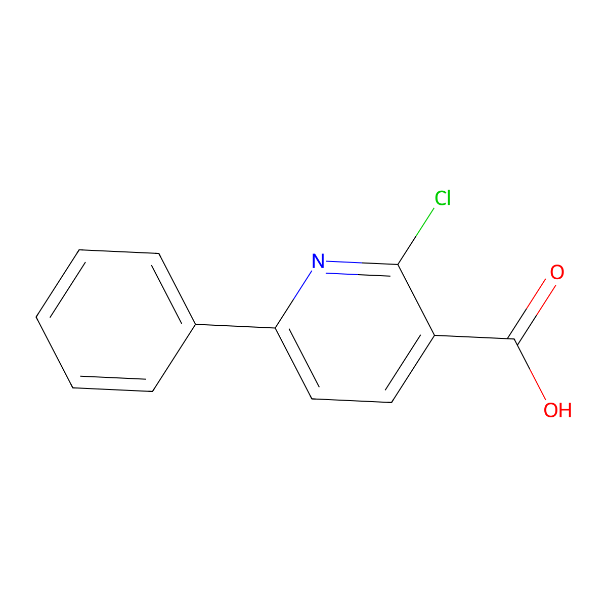 2-Chloro-6-phenylpyridine-3-carboxylic acid molecular structure, CAS 69750-01-2