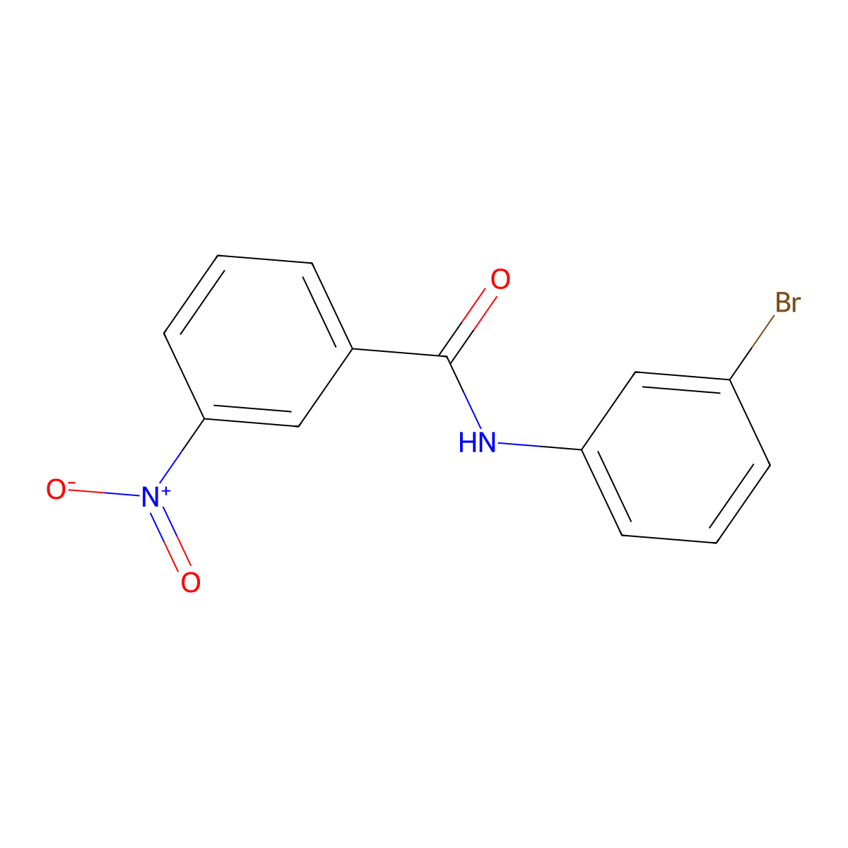N-(3-bromophenyl)-3-nitrobenzamide molecular structure, CAS 69754-51-4