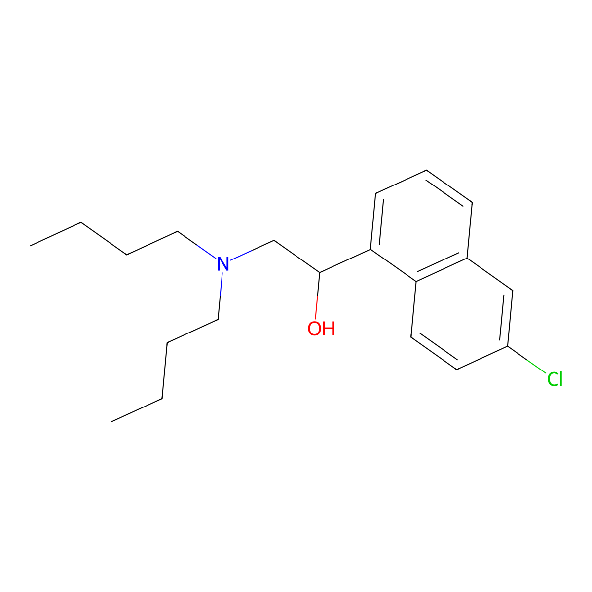 1-(6-Chloronaphthalen-1-yl)-2-(dibutylamino)ethan-1-ol molecular structure, CAS 69757-77-3