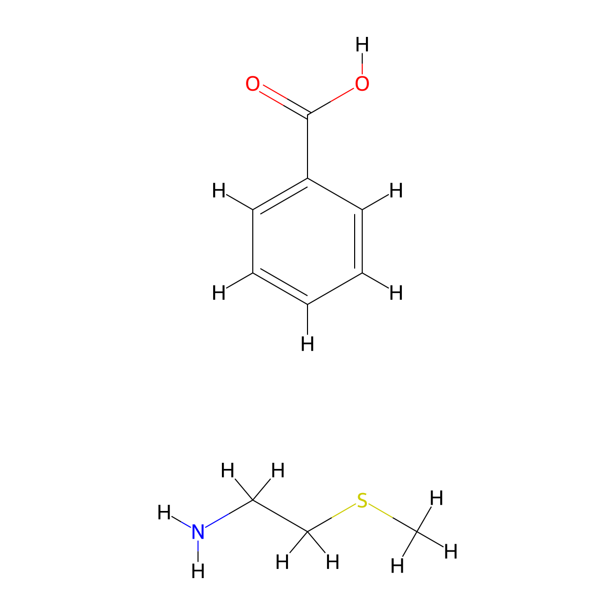2-(Methylsulfanyl)ethanamine benzoate(1:1) molecular structure, CAS 6976-16-5